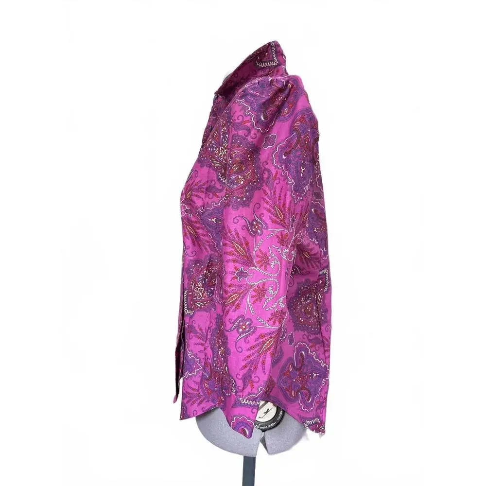 J.Crew Women's Purple Paisley Patterned Button-Up shirt size 6 - Picture 5 of 9